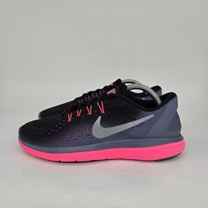 Nike Flex 2017 RN 'Black Pink' Women's Running Shoes Size 7.5